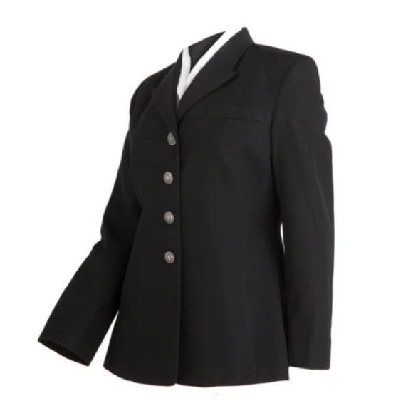 US NAVY jacket Women Service Dress Black Blazer Suit with Silver Buttons - Picture 2 of 10